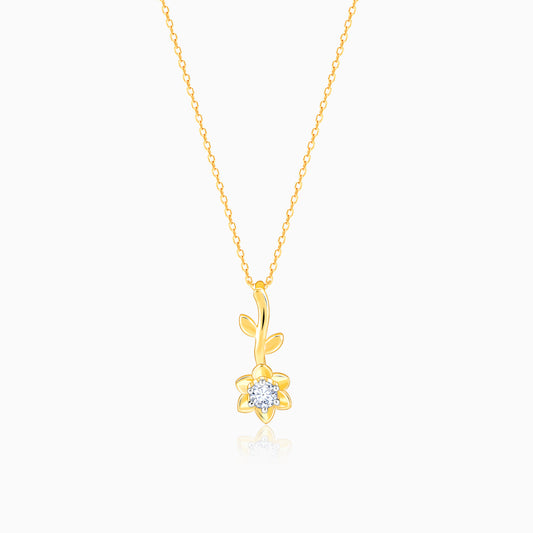 Gold Intricate Bloom Diamond Pendant