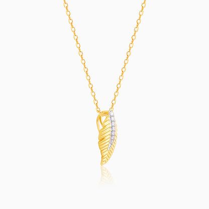 Gold Sequoia Leaf Diamond Pendant