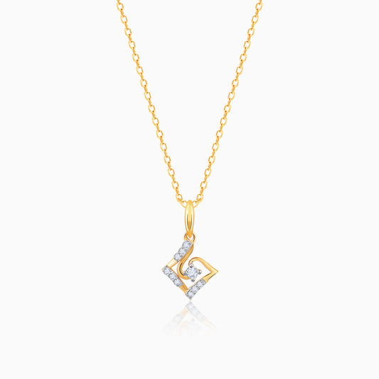 Gold Cradle Diamond Pendant