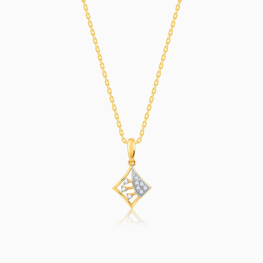 Gold Rhombus Diamond Pendant