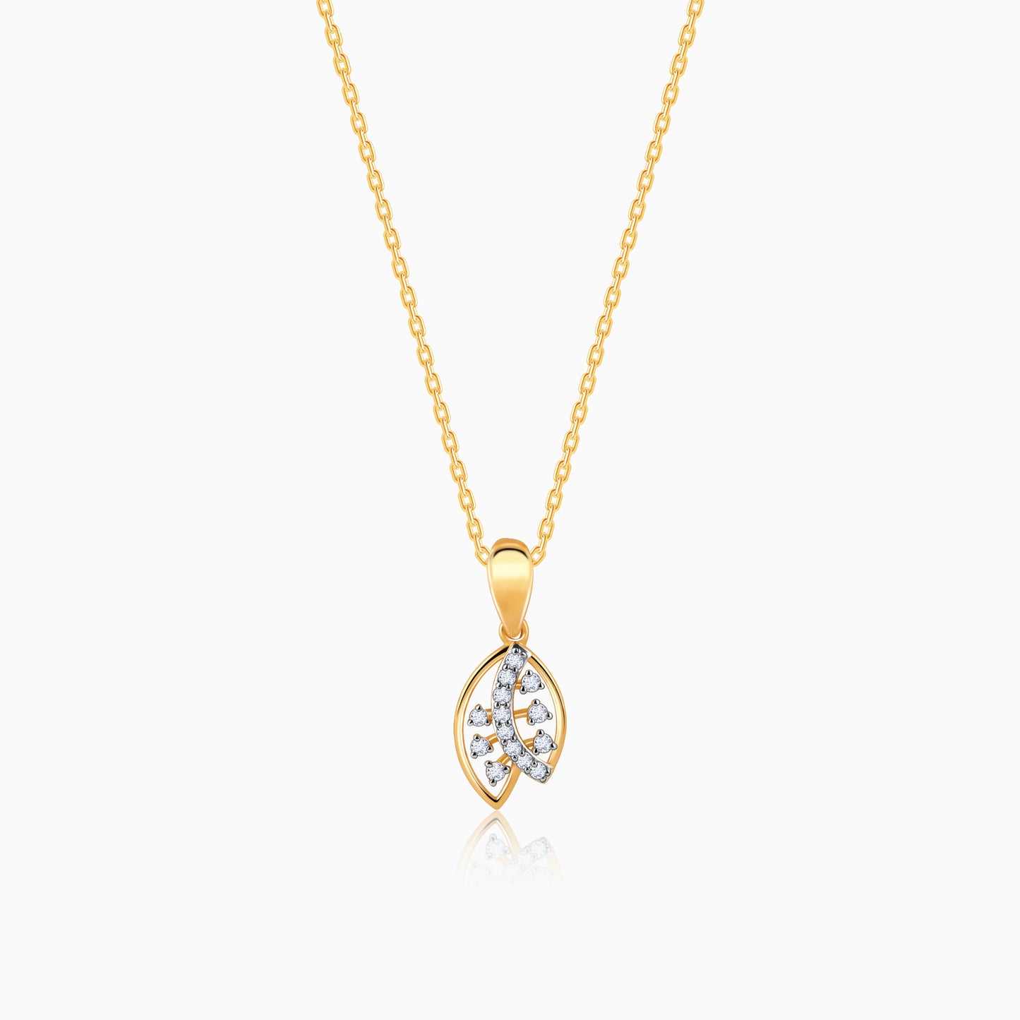 Gold Petioles Diamond Pendant