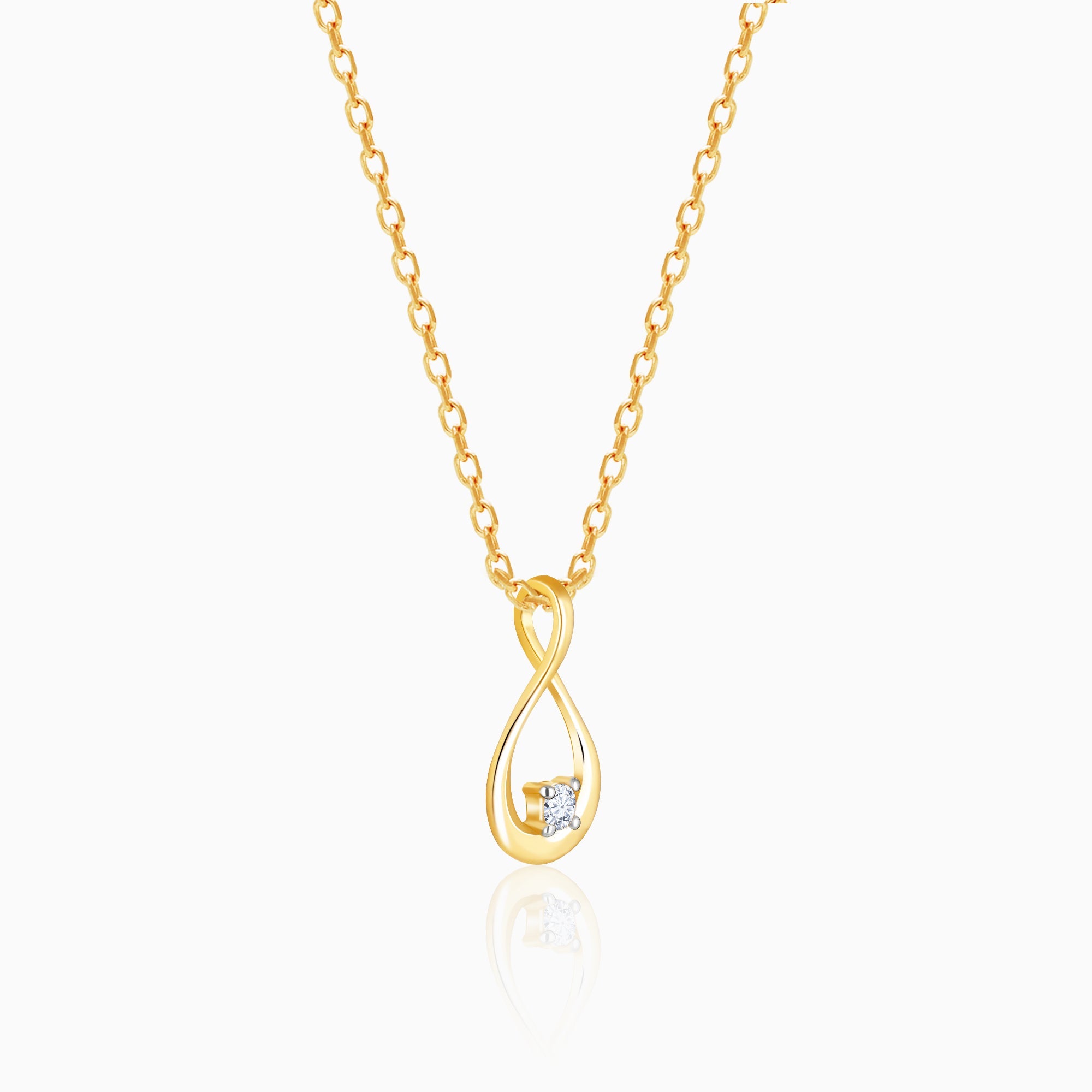 Gold Drop Solitaire Diamond Pendant - view 4