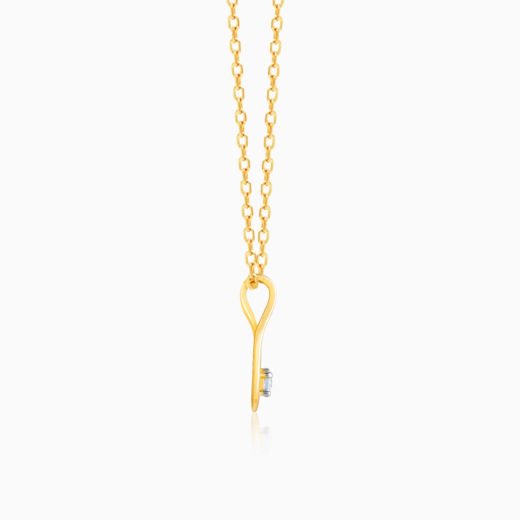 Gold Drop Solitaire Diamond Pendant - view 5