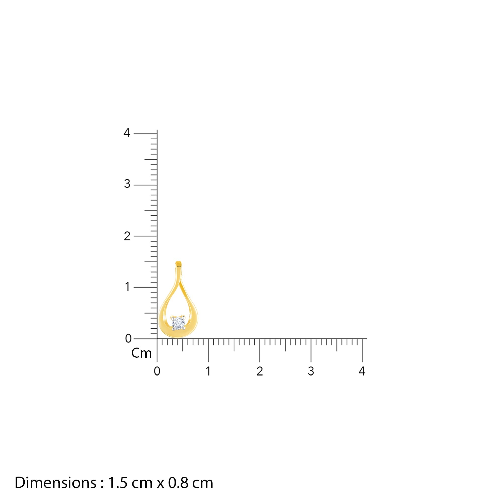 Gold Drop Solitaire Diamond Pendant - view 6