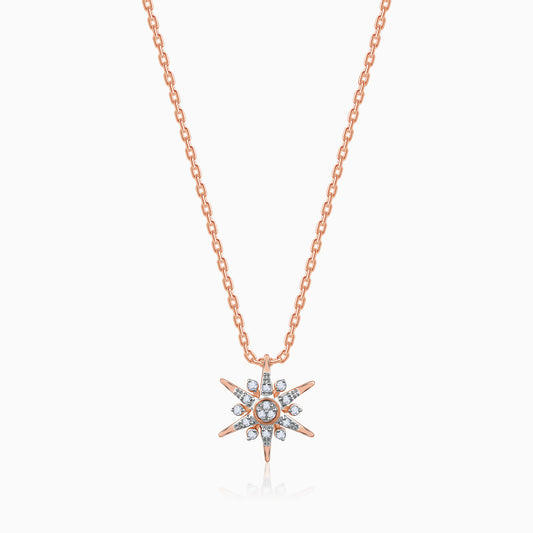 Rose Gold Sunstar Diamond Pendant