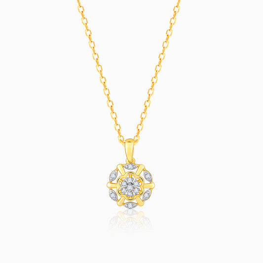 Gold and Diamond Floral Pendant