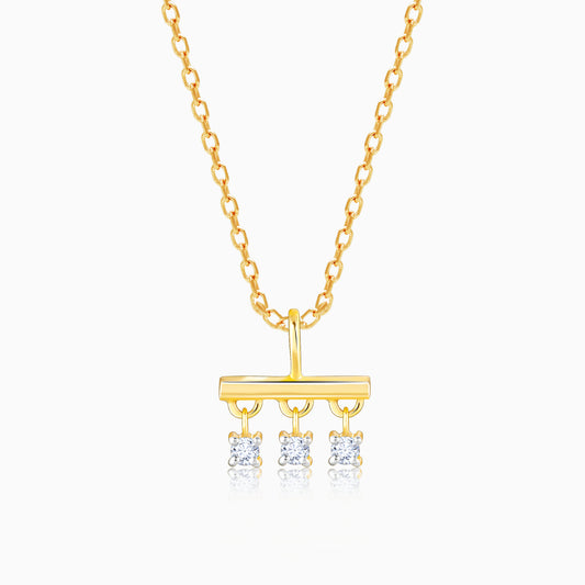 Gold Triple Jewel Diamond Pendant