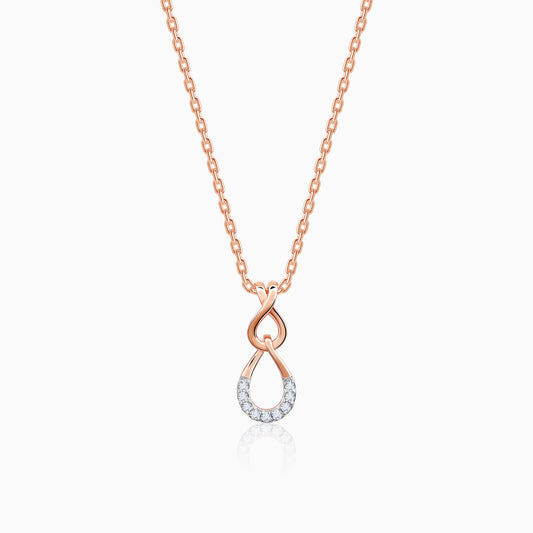 Rose Gold Twinkling Drops Diamond Pendant