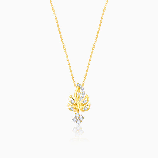 Lab_grown_diamond_Gold_Graceful_Leaf_Diamond_Pendant