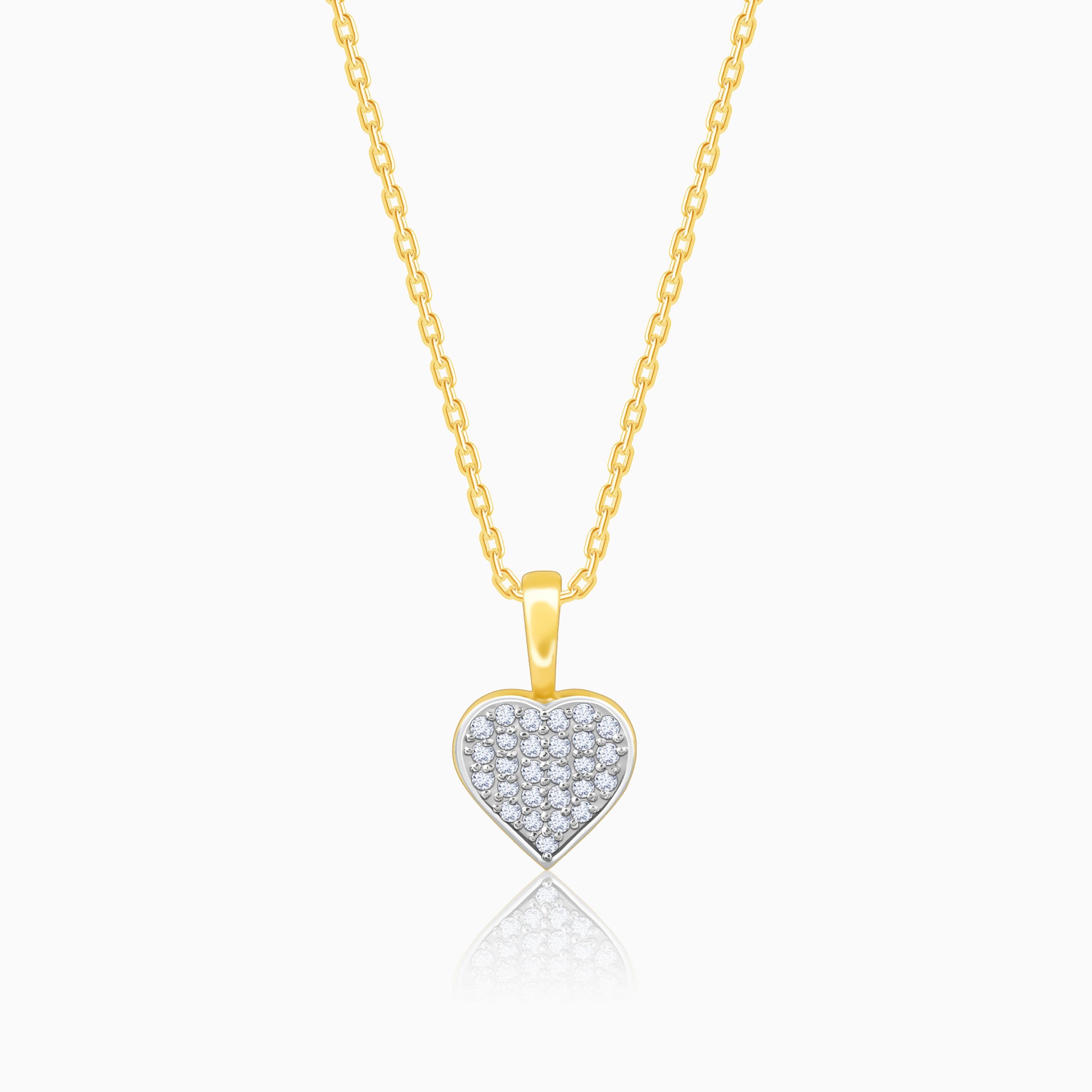 Lab_grown_diamond_Gold_Cute_Heartbeat_Diamond_Pendant