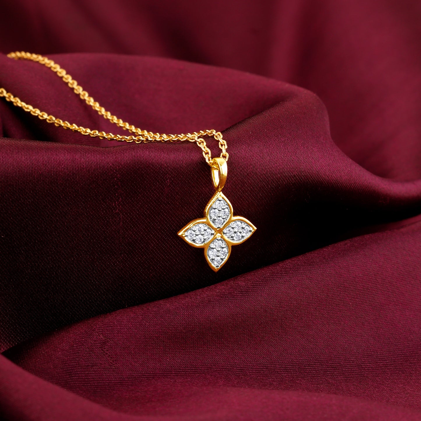 Gold Floret Diamond Pendant