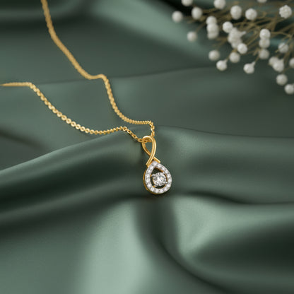 Gold Infinite Drop Lab Grown Diamond Pendant