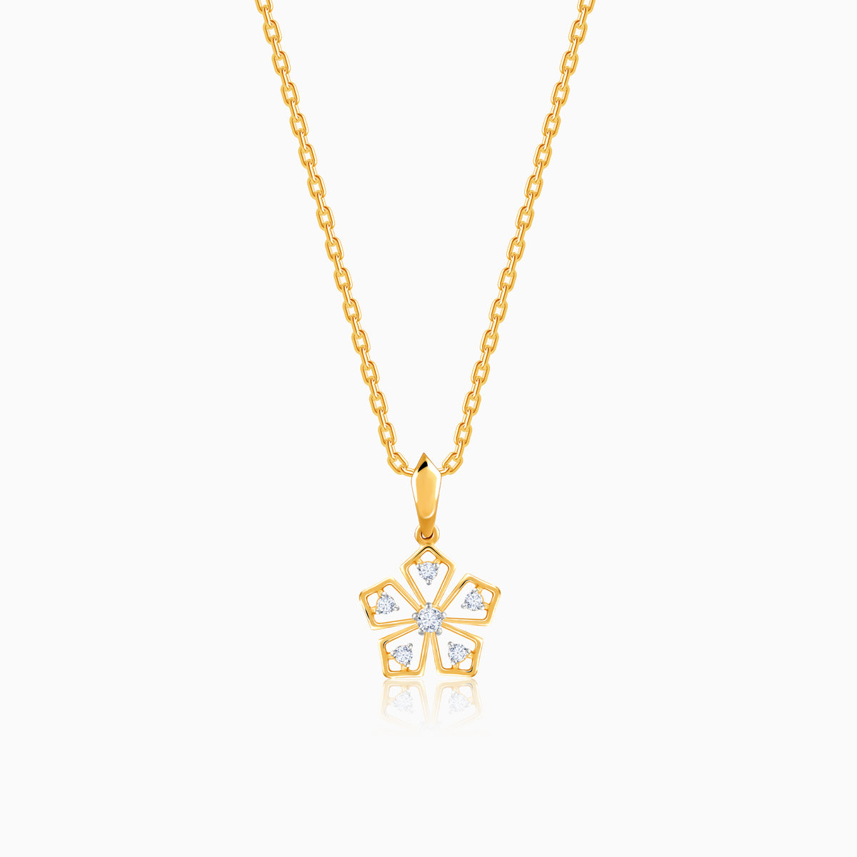 Gold Radiant Petals Lab Grown Diamond Pendant