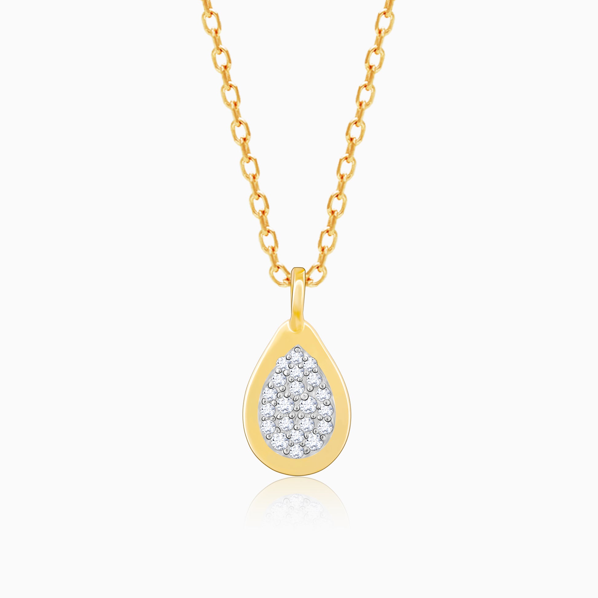 Gold Charming Drop Diamond Pendant