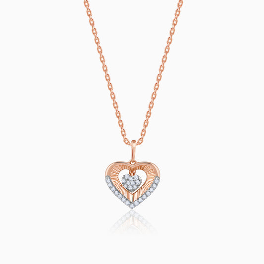 Rose Gold Nucleus Heart Diamond Pendant
