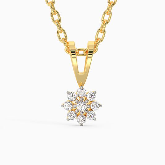 Gold Floral Power Diamond Pendant