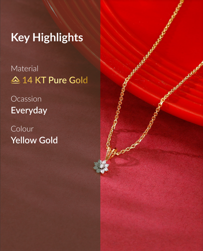 Gold Floral Power Diamond Pendant