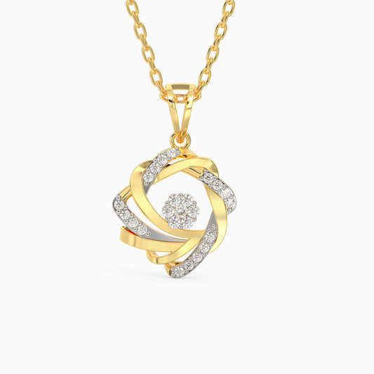 Gold Gentle Floral Diamond Pendant