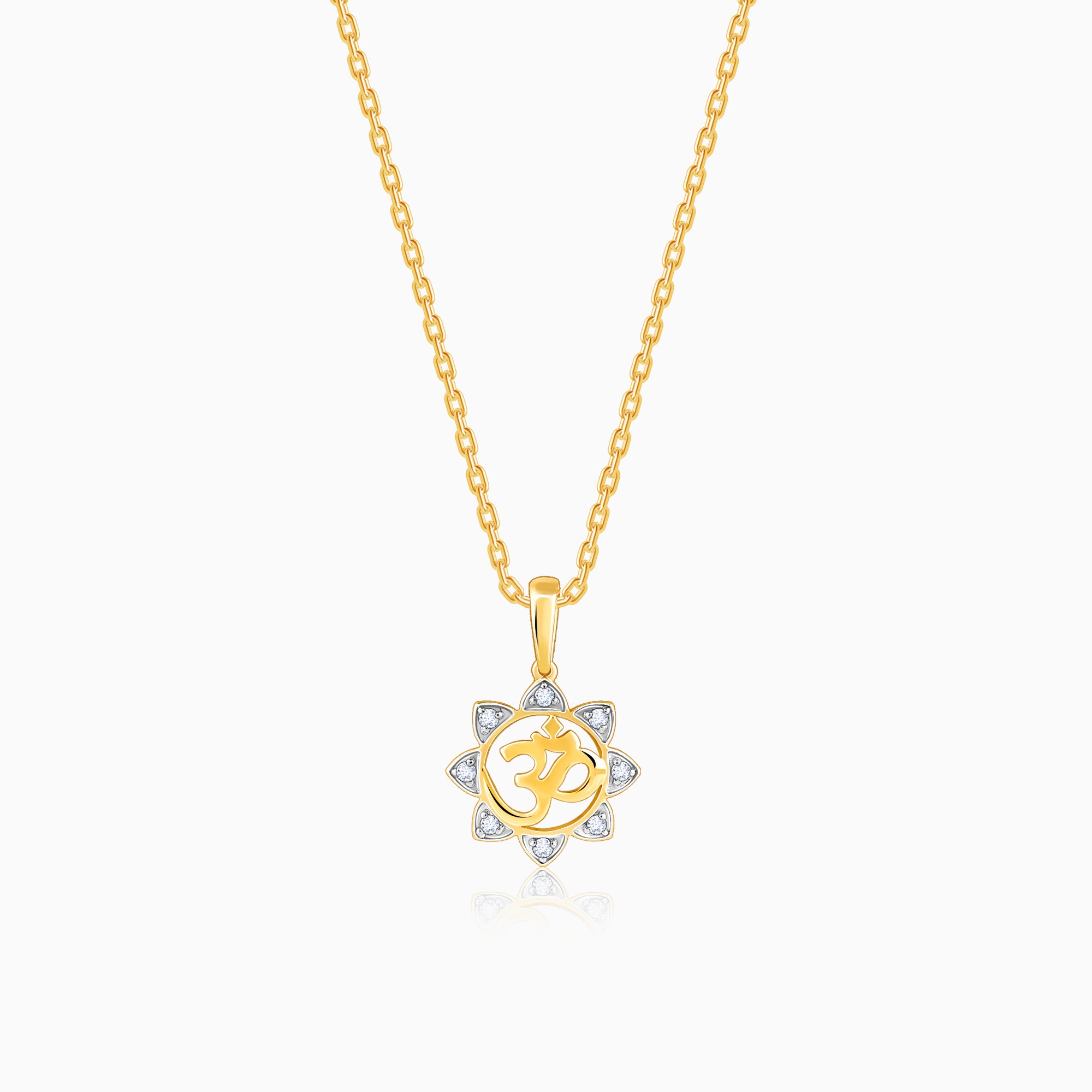 Gold Radiant Om Lab Grown Diamond Pendant - Image 1