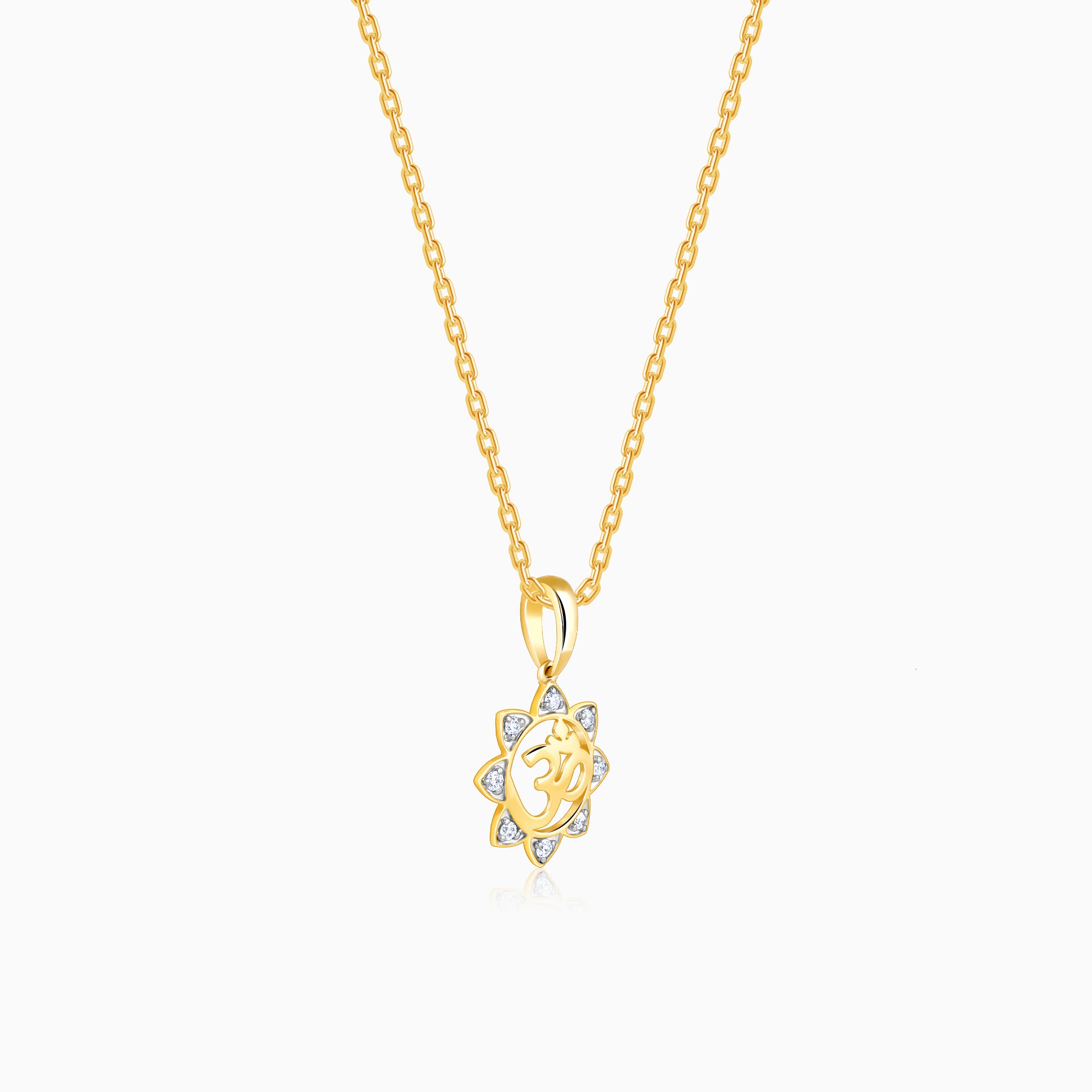 Gold Radiant Om Lab Grown Diamond Pendant - view 4