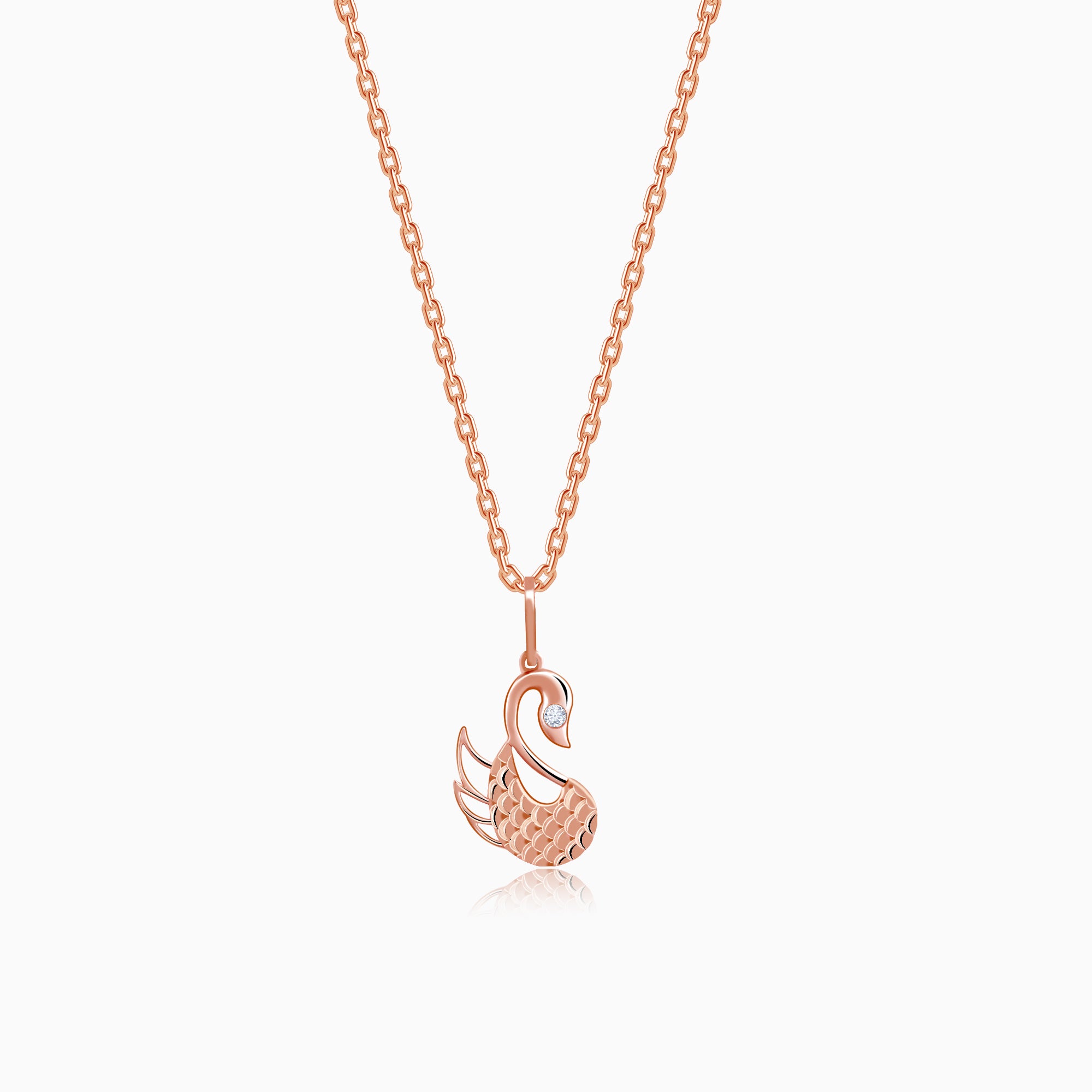 Rose Gold Mesmerising Swan Diamond Pendant - Image 1