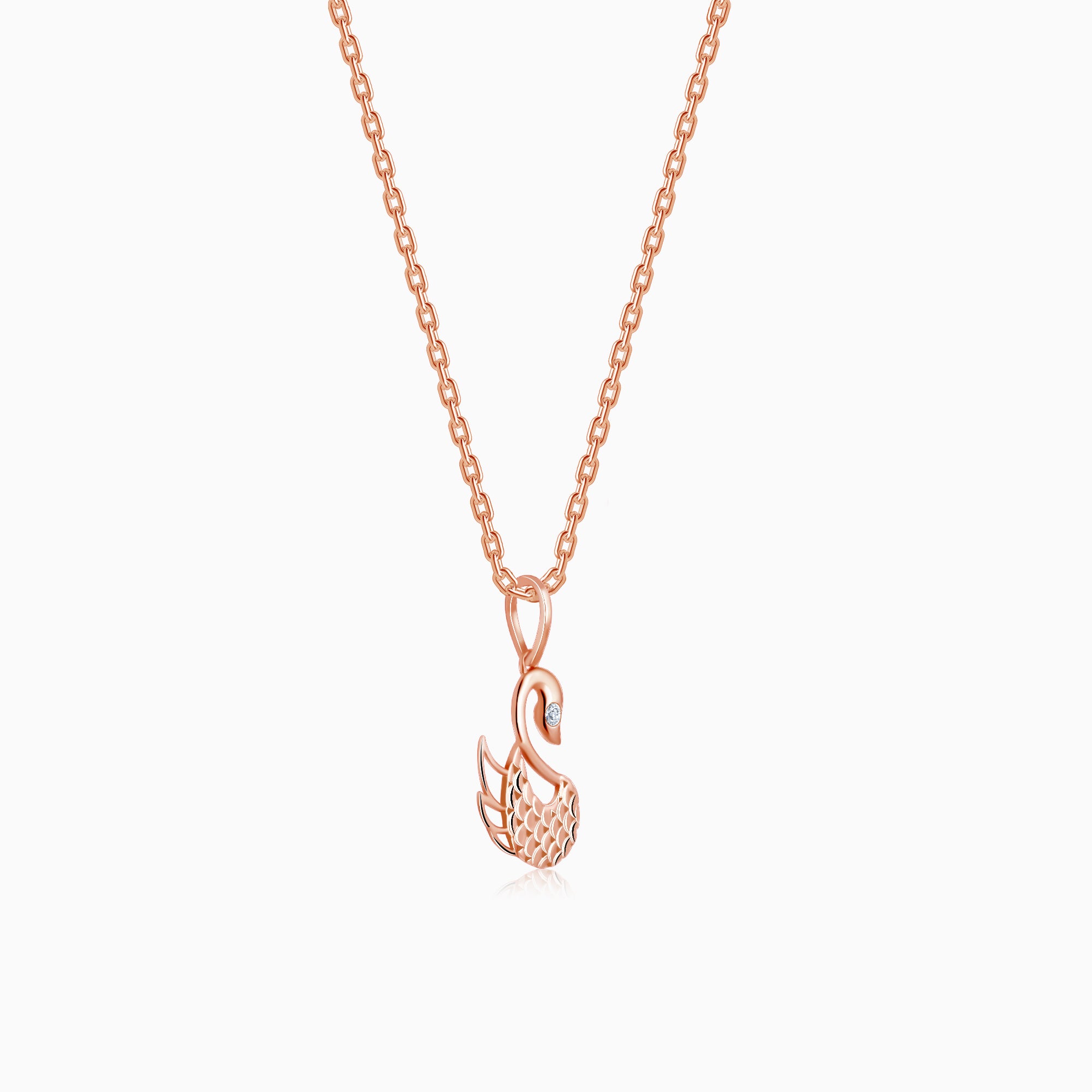 Rose Gold Mesmerising Swan Diamond Pendant - view 4