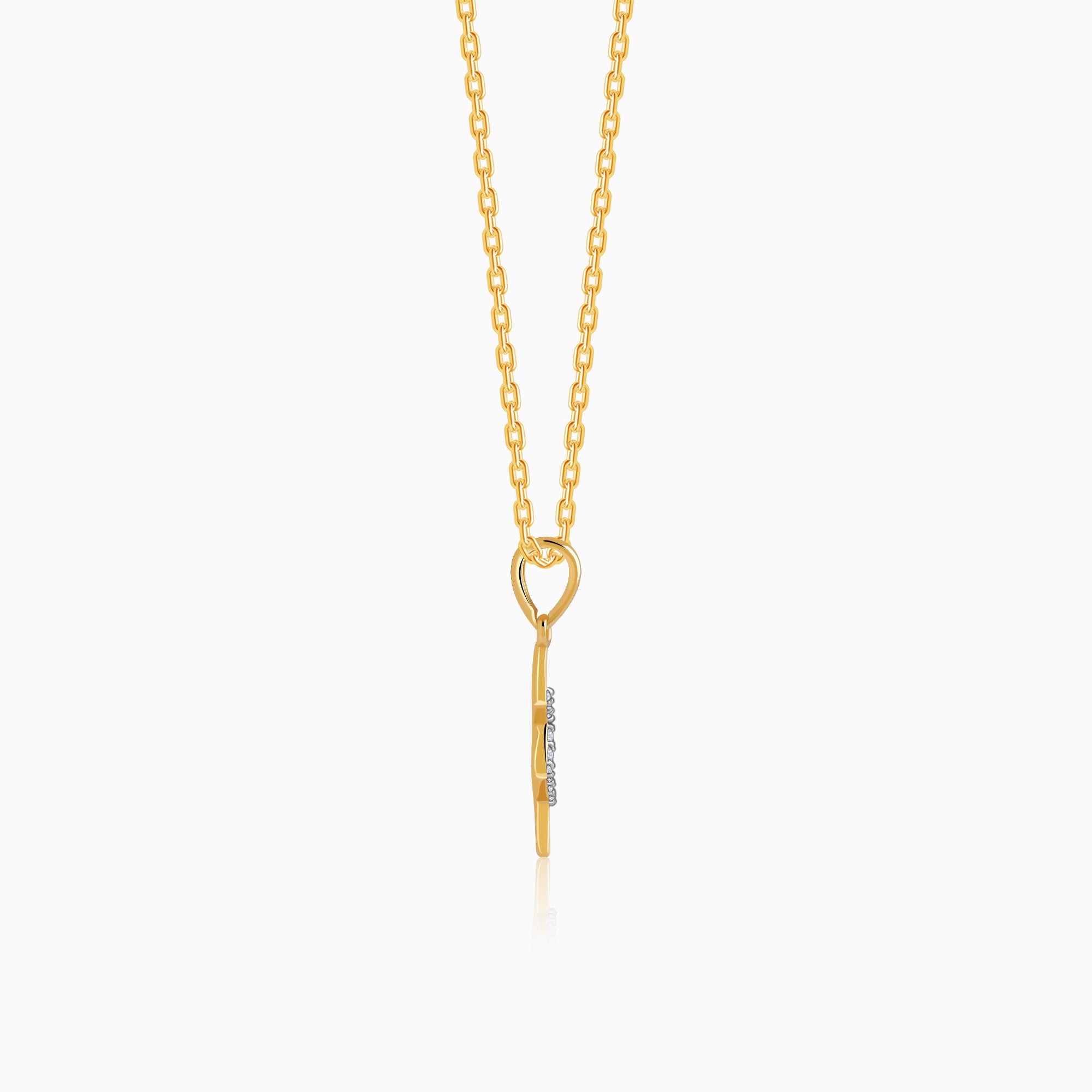 Gold Thunderbolt Lab Grown Diamond Pendant - view 5