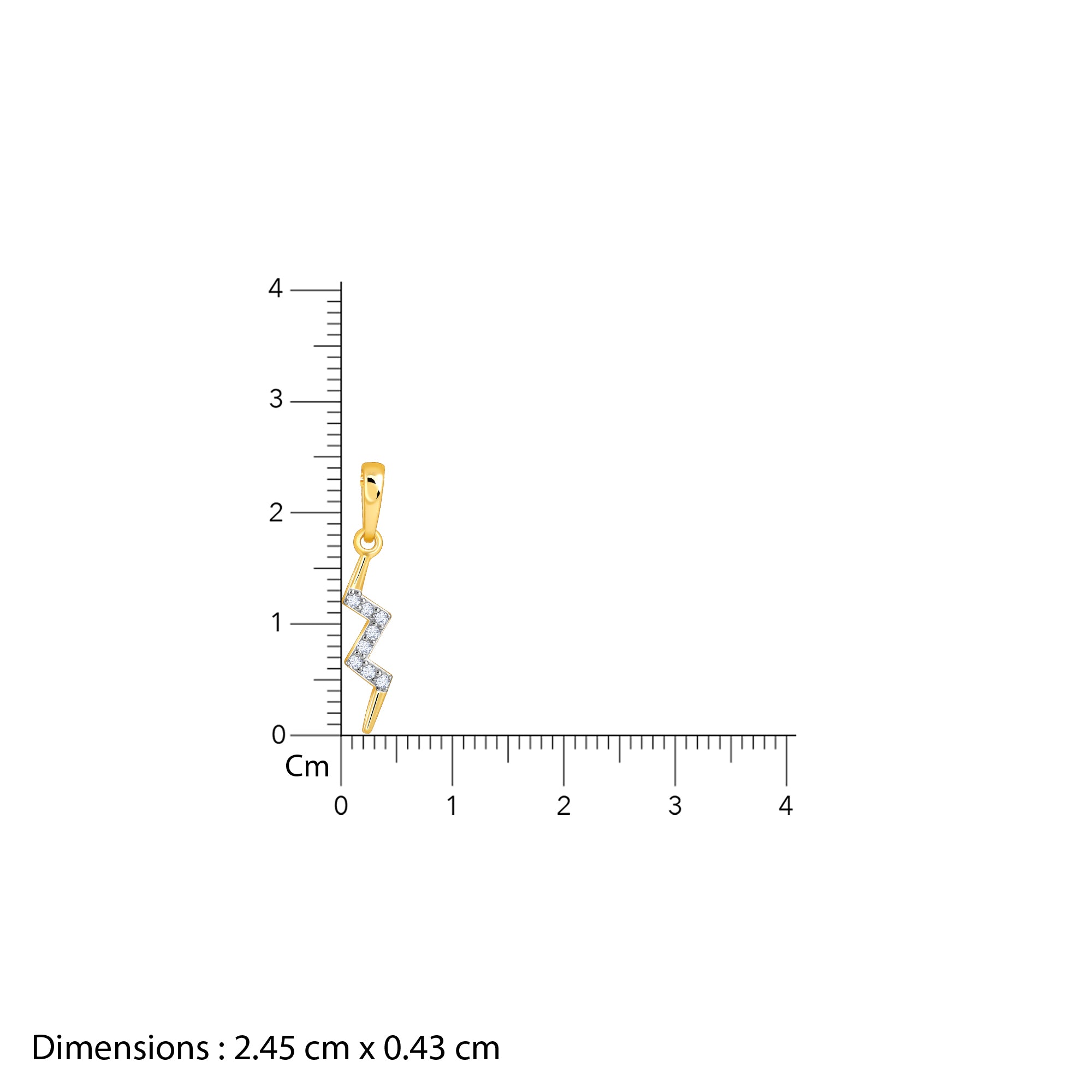 Gold Thunderbolt Lab Grown Diamond Pendant - view 6