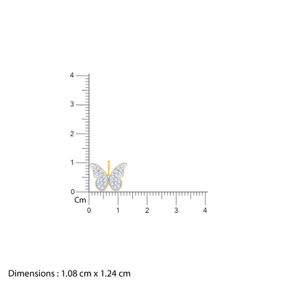 Gold Butterfly In Flight Lab Grown Diamond Pendant