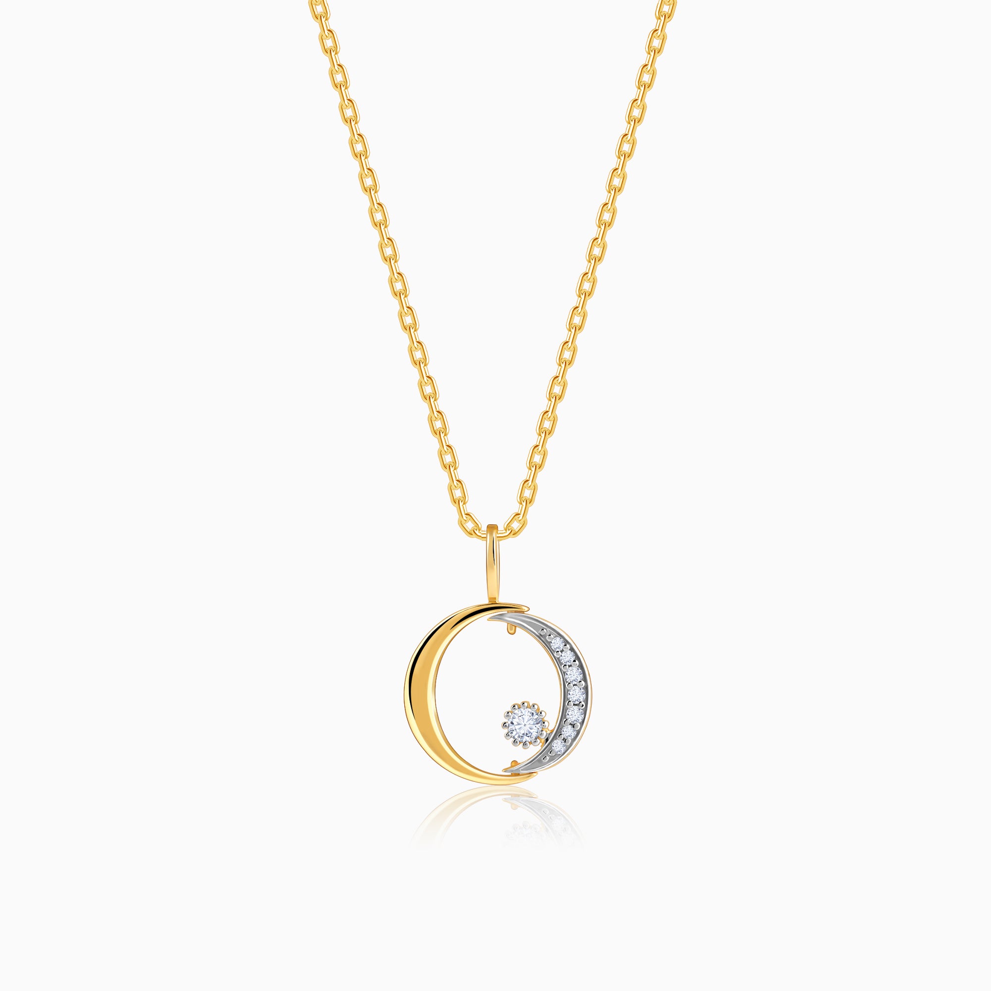 Gold Moonflower Lab Grown Diamond Pendant - Image 1