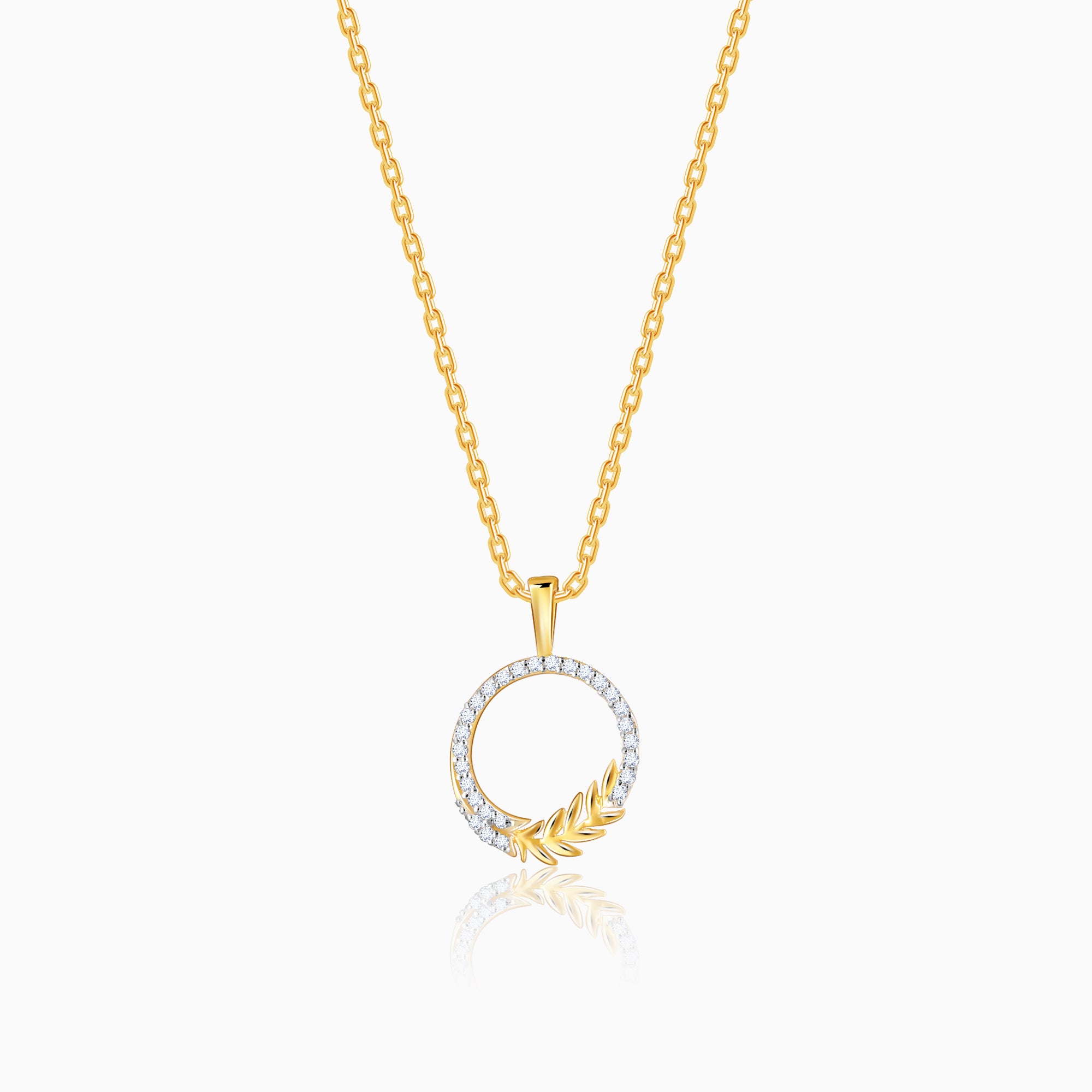 Gold Enchanted Foliage Lab Grown Diamond Pendant - Image 1