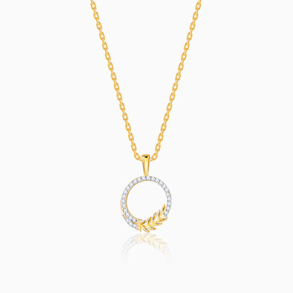 Gold Enchanted Foliage Lab Grown Diamond Pendant