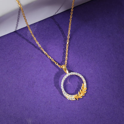 Gold Enchanted Foliage Lab Grown Diamond Pendant