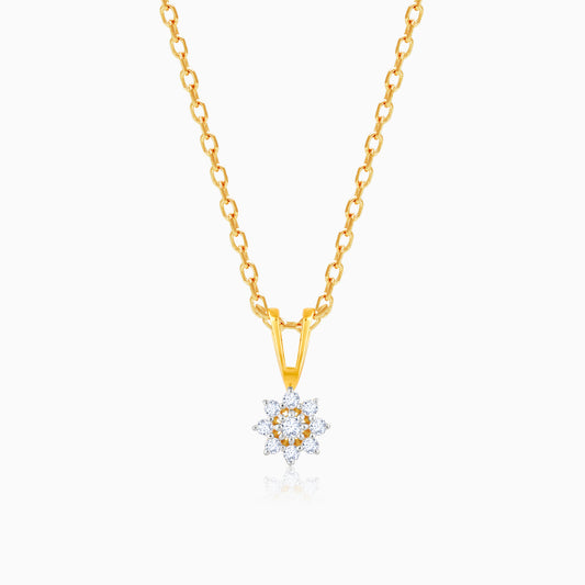Gold Flower Power Diamond Pendant
