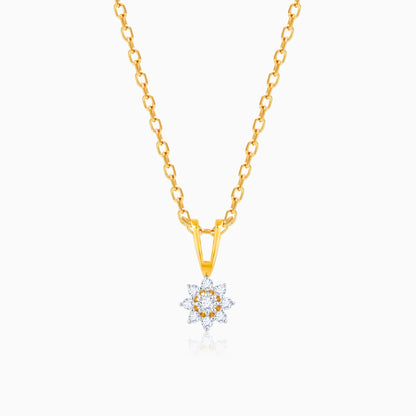 Gold Flower Power Diamond Pendant