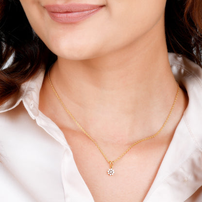 Gold Flower Power Diamond Pendant