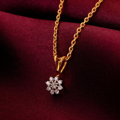 Gold Flower Power Diamond Pendant