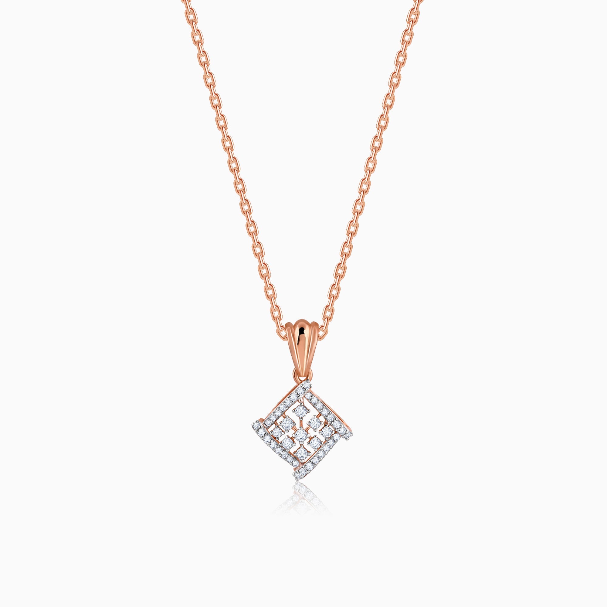 Rose Gold Enigma Diamond Pendant - Image 1