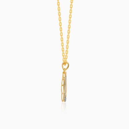 Gold Dual Dewdrop Lab Grown Diamond Pendant