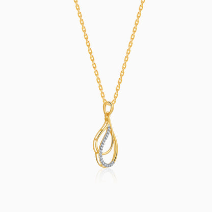 Gold Dual Dewdrop Lab Grown Diamond Pendant