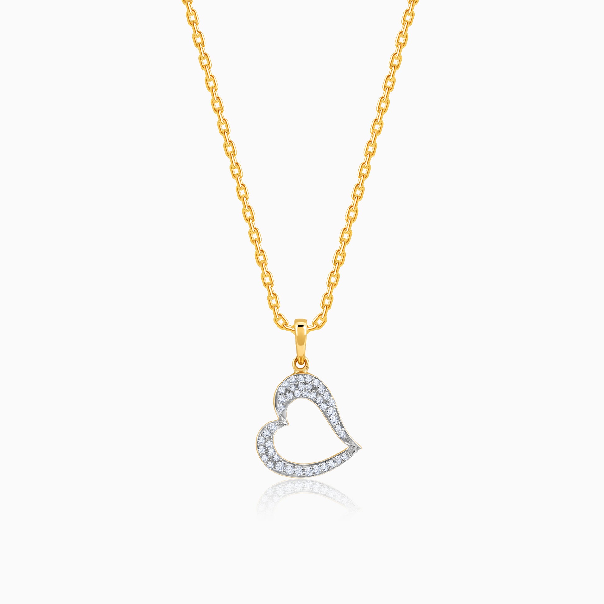 Gold Swaying Heart Pendant- gold pendant for women