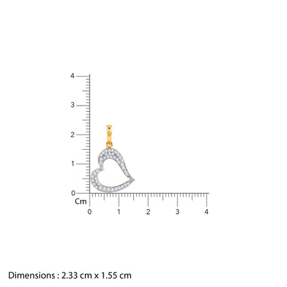 Gold Swaying Heart Lab Grown Diamond Pendant