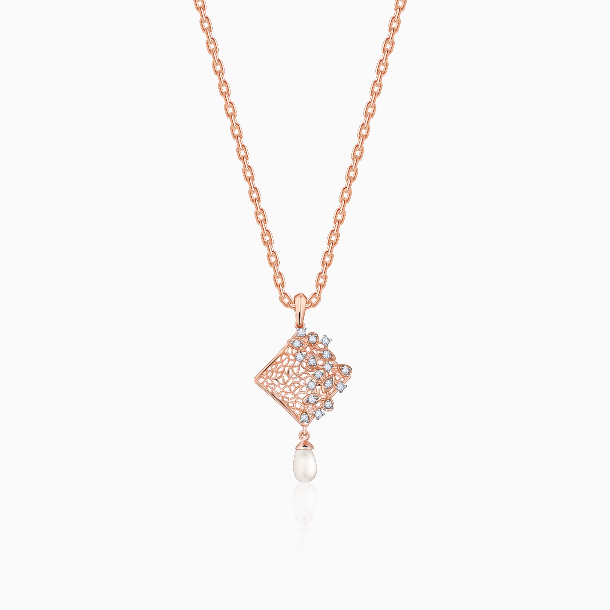 Rose Gold Vega Diamond Pendant - Image 1