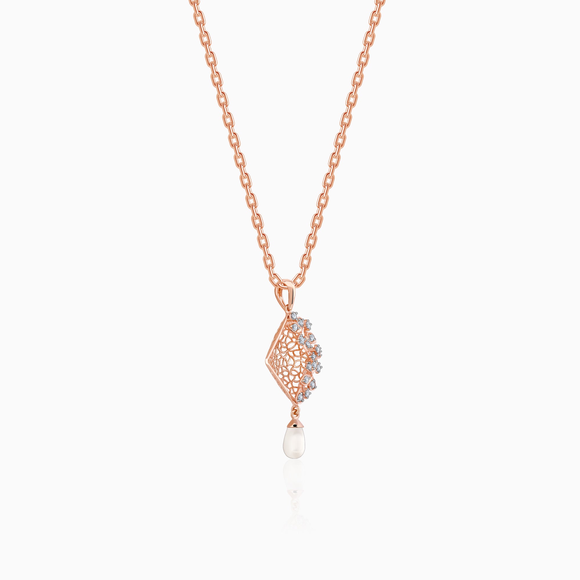 Rose Gold Vega Diamond Pendant - view 4