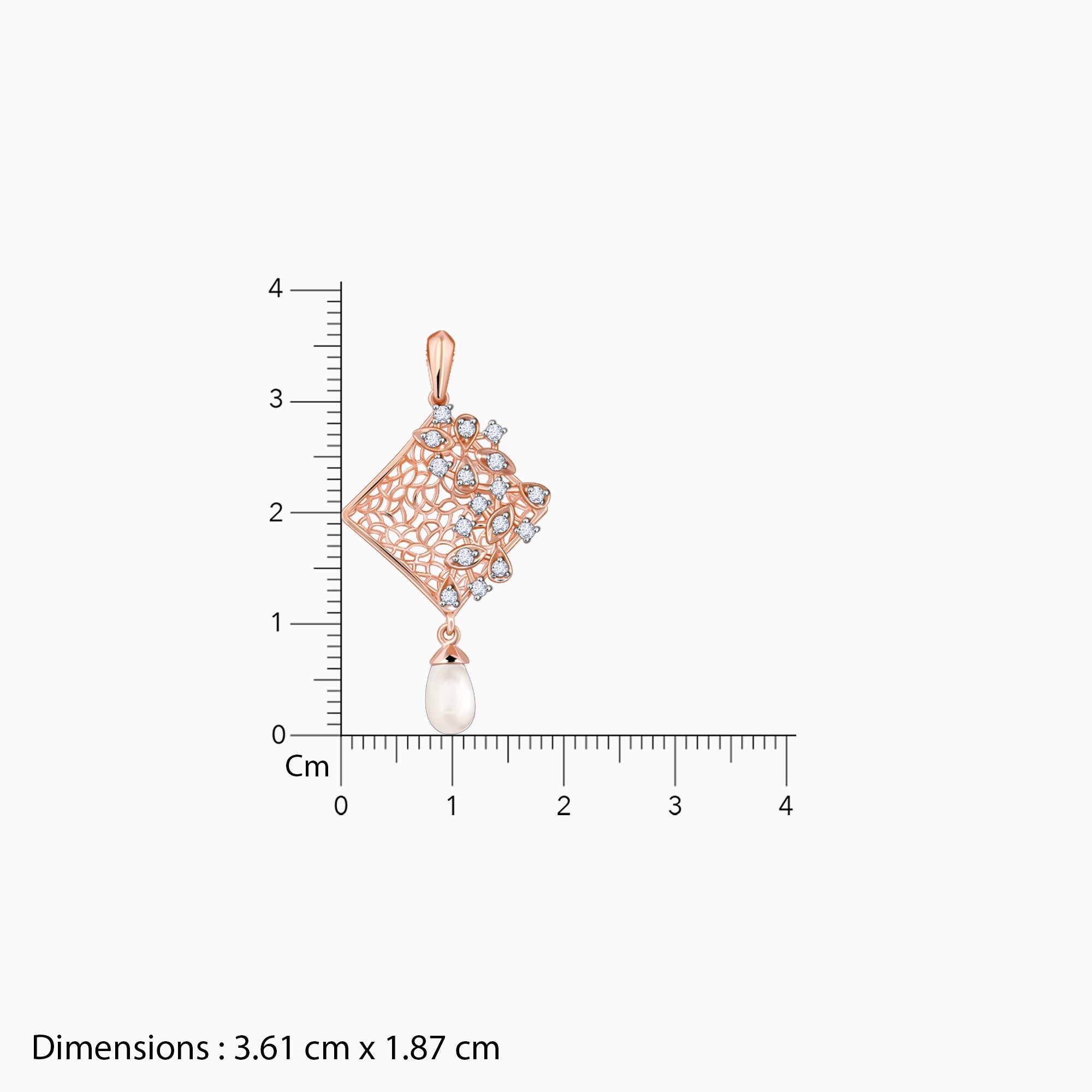 Rose Gold Vega Diamond Pendant - view 6