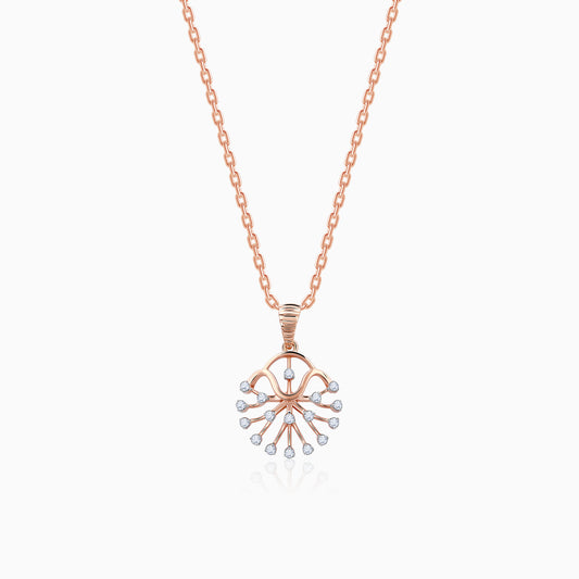 Rose Gold Sunburst Lab Grown Diamond Pendant