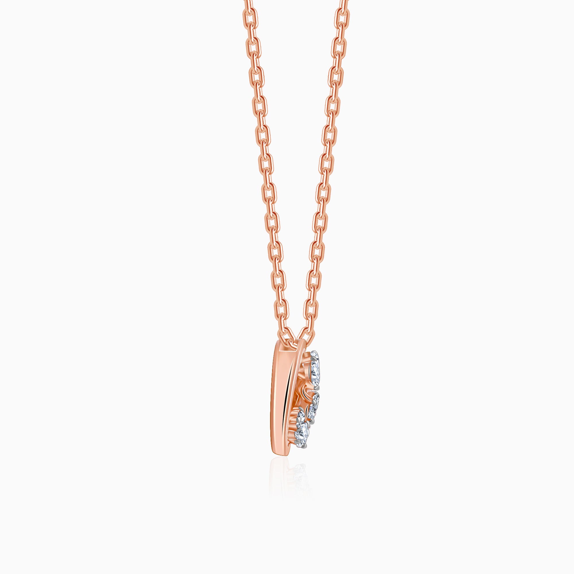 Rose Gold Circle of Faith Lab Grown Diamond Pendant - view 5