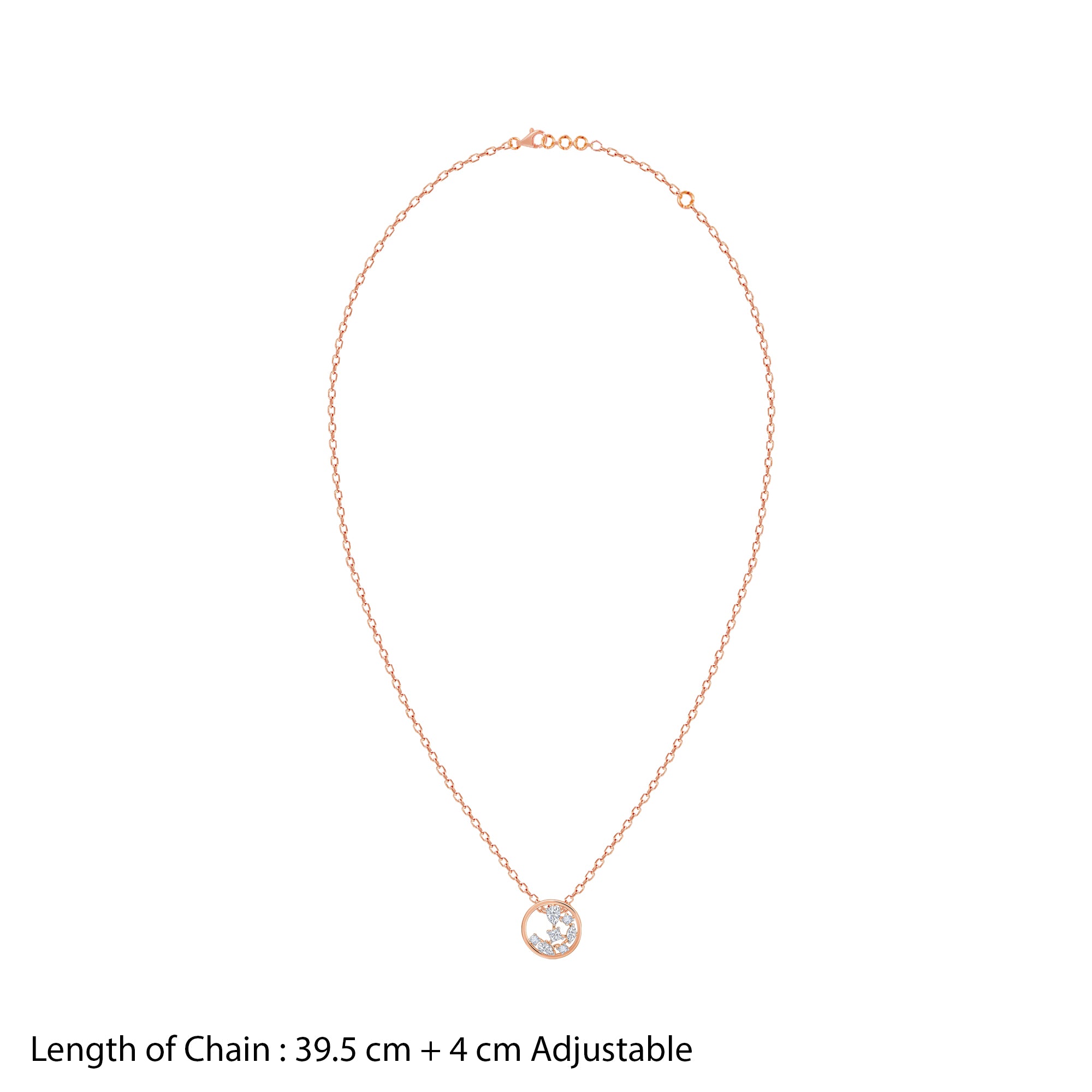 Rose Gold Circle of Faith Lab Grown Diamond Pendant - view 7