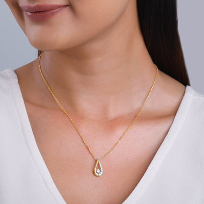 Gold Morning Driblet Lab Grown Diamond Pendant