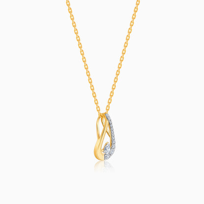 Gold Morning Driblet Lab Grown Diamond Pendant